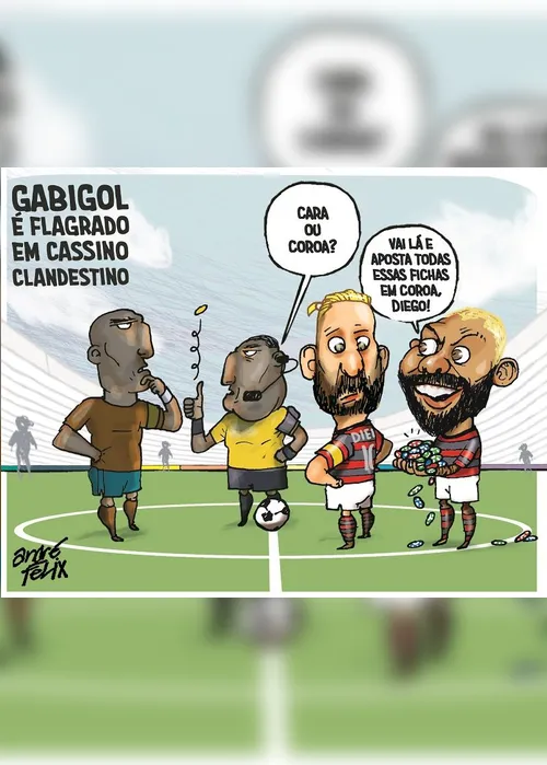 Imagem ilustrativa da imagem Charge do Dia: Gabigol em cassino clandestino
