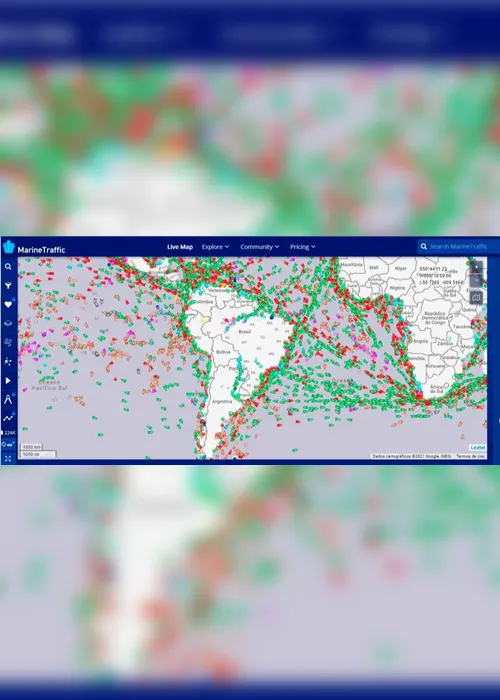 Imagem ilustrativa da imagem Programa mostra o tráfego de navios no mundo em tempo real