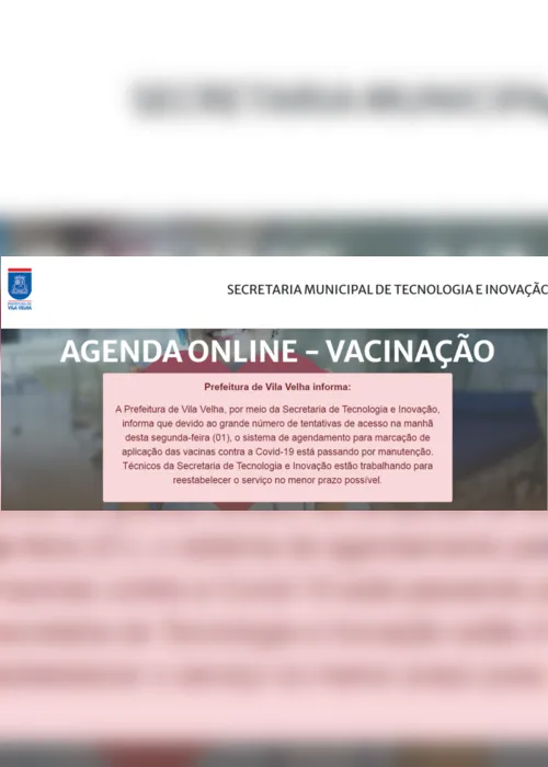 Imagem ilustrativa da imagem Site para agendamento de vacinação contra Covid apresenta instabilidade em Vila Velha