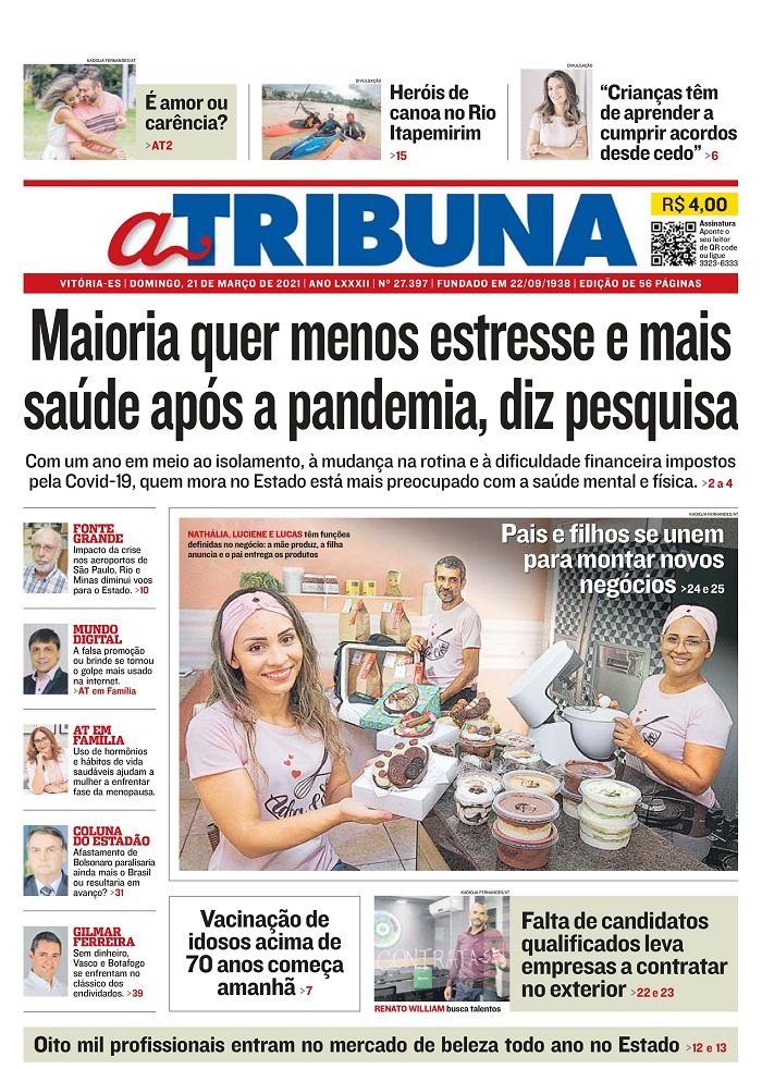 Capa (Foto: Reprodução Jornal A Tribuna)