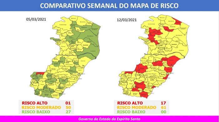 Comparativo dos mapas (Foto: Divulgação Governo do Estado)