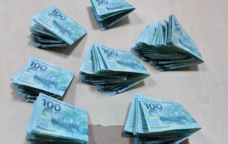 Dinheiro falso foi apreendido pela Polícia Federal em Vitória (Foto: Divulgação/PF)