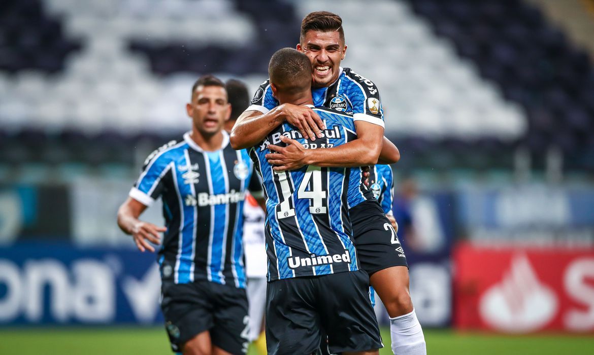 Grêmio decide na primeira etapa e goleia Ayacucho na pré-Libertadores (Foto: Lucas Uebel/ Grêmio FBPA/ Divulgação)
