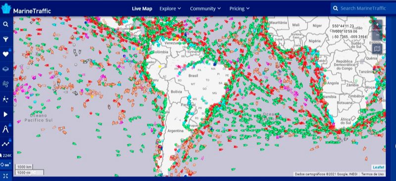 (Foto: Reprodução / Marine Traffic)