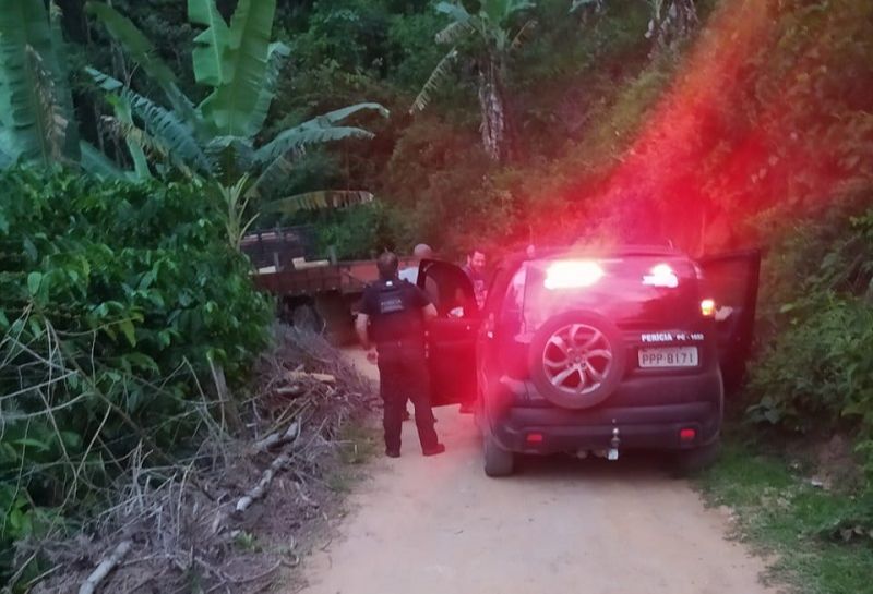 Local onde motorista de aplicativo foi morto em São Miguel, zona rural de Guarapari. (Foto: Divulgação/PC)
