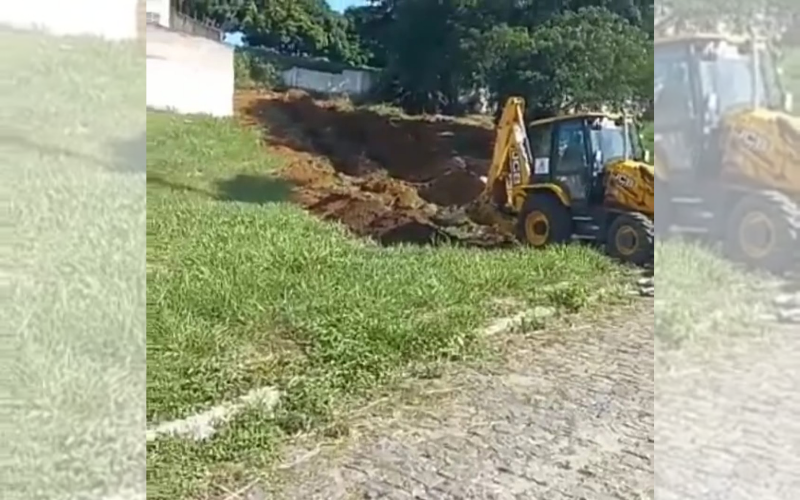 Frame do vídeo gravado pela mulher que passava pelo local (Foto: Reprodução/Redes Sociais)