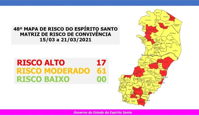 Novo mapa de risco (Foto: Divulgação Governo do Estado)