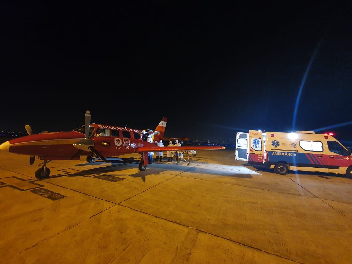 Mais duas pacientes foram transferidas (Foto: Divulgação/ Corpo de Bombeiros de Santa Catarina)