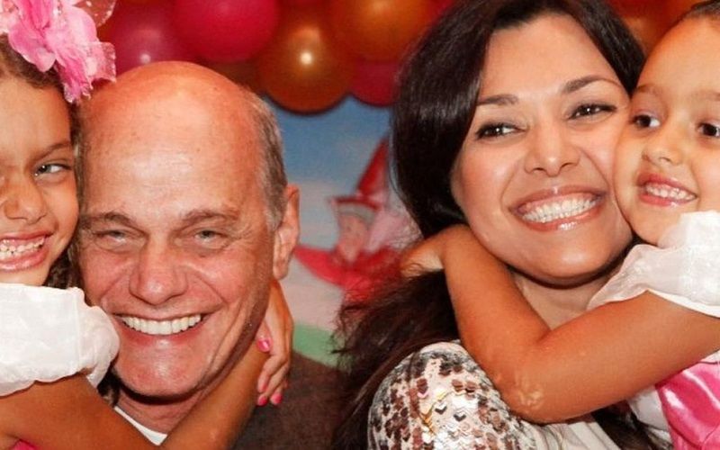 Ricardo Boechat, Veruska Seibel e as filhas (Foto: Reprodução/Instagram)