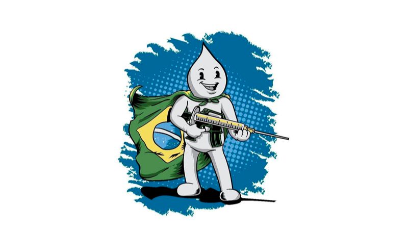 Imagem do Zé Gotinha "armado" foi divulgado por Eduardo Bolsonaro (Foto: Reprodução / Twitter @eduardobolsonaro)
