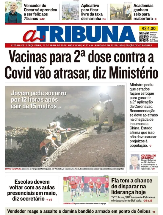 Imagem ilustrativa da imagem Clique aqui e veja os destaques do jornal A Tribuna desta terça