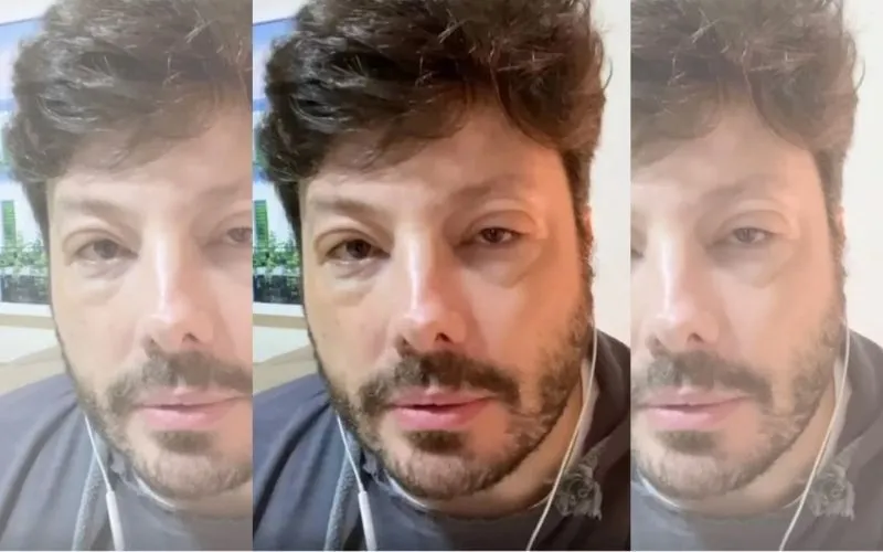 Imagem ilustrativa da imagem Danilo Gentili mostra rosto deformado após alergia