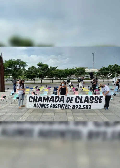 Imagem ilustrativa da imagem Pais de alunos protestam e pedem retorno das aulas presenciais