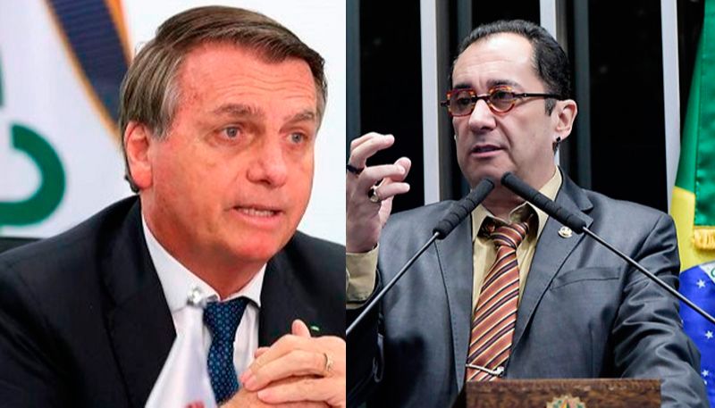 Presidente Jair Bolsonaro e o senador Jorge Kajuru (Foto: Agência Brasil e Agência Senado)
