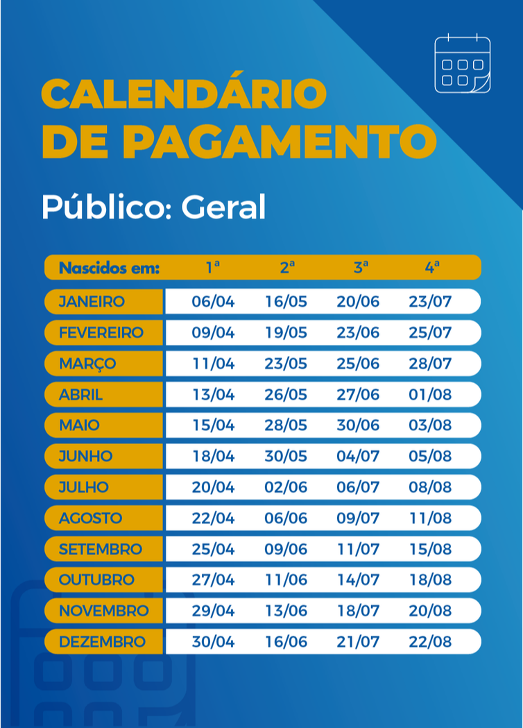 Calendário de pagamento do auxílio emergencial (Foto: Agência Brasil)