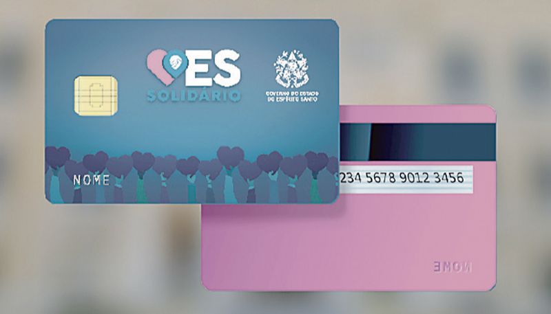 Cartão do benefício ES Solidário: a ajuda total será de R$ 1.200, dividida em seis parcelas de R$ 200 (Foto: Divulgação )