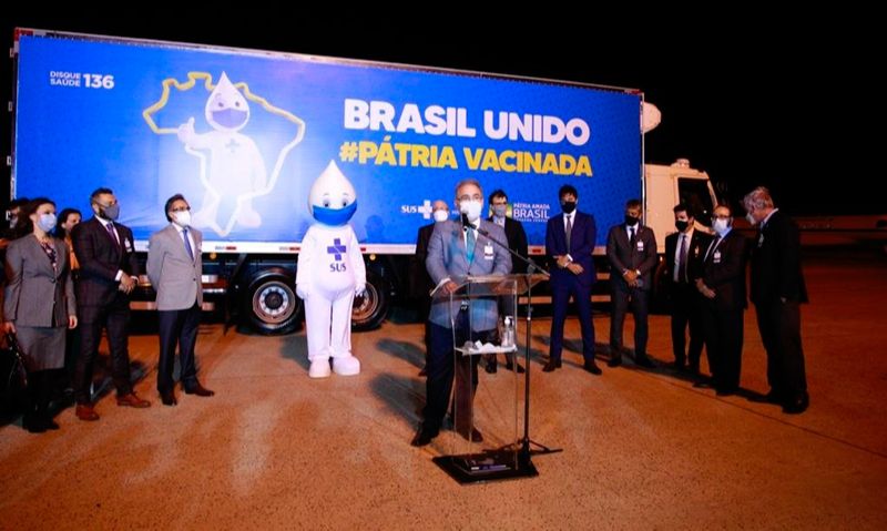 Marcelo Queiroga acompanhou a chegada das vacinas (Foto: Divulgação / Ministério da Saúde)