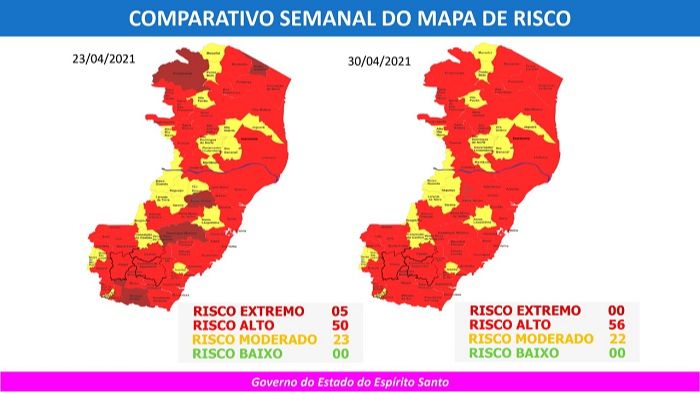 Comparação entre o mapa atual e o novo mapa (Foto: Divulgação Governo do Estado)