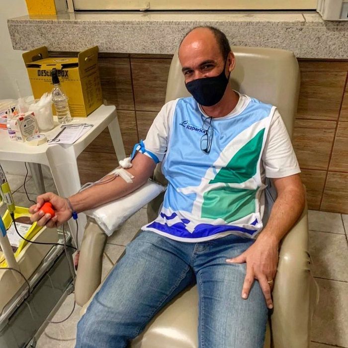 O servidor público Ricardo Pereira doou sangue na igreja (Foto: Divulgação / Primeira Igreja Batista de Itaparica )