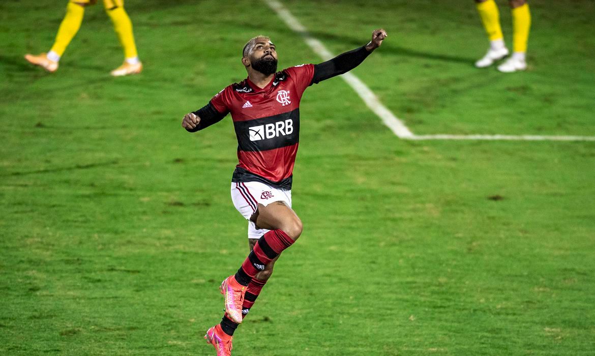 Gabigol durante partida entre Flamengo e Madureira (Foto: Marcelo Cortes/ Flamengo/ Divulgação)