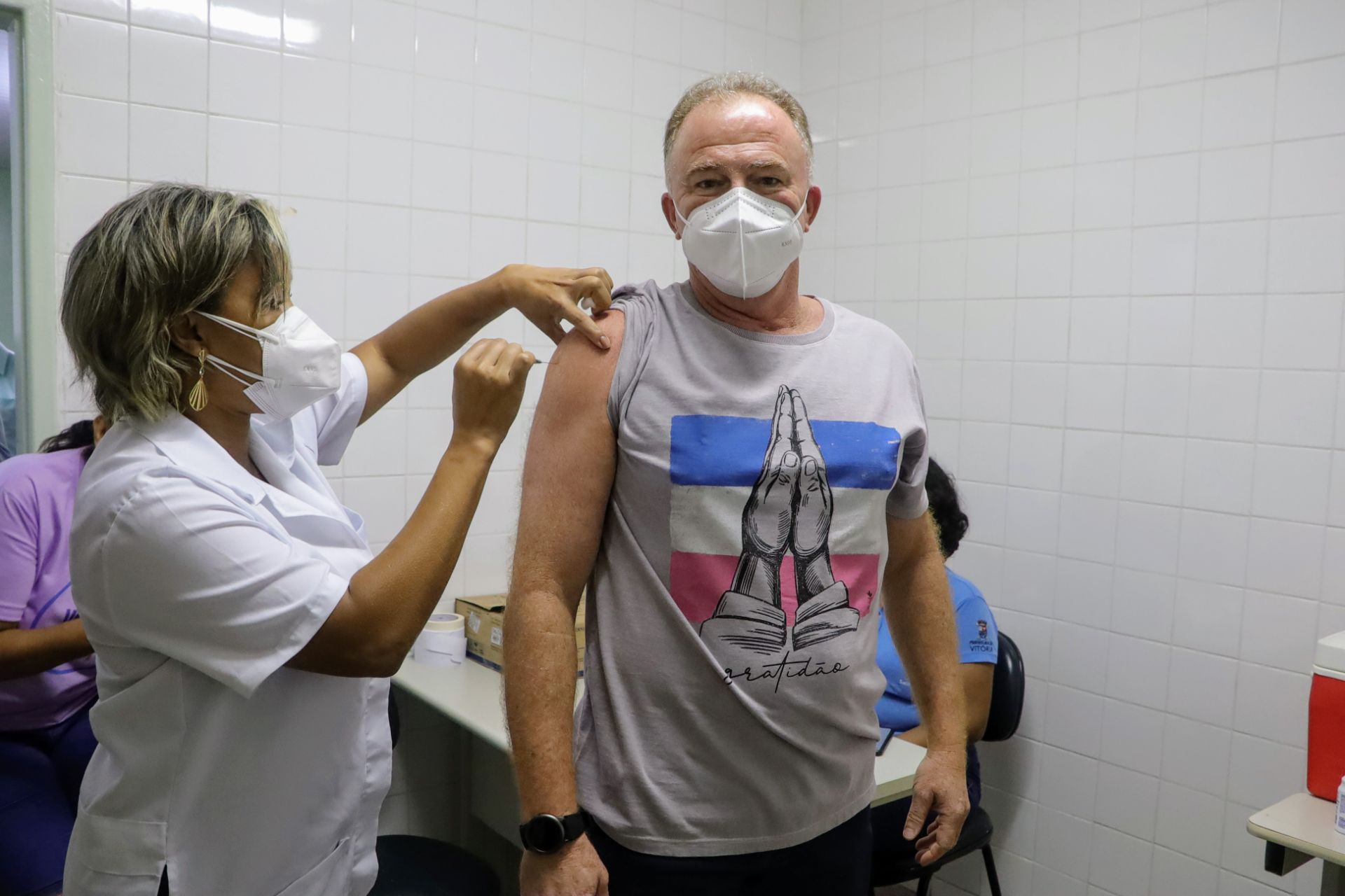 O governador tomou a primeira dose da Coronavac (Foto: Divulgação/ Governo do Estado)