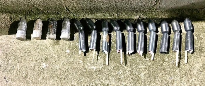 Granadas e explosivos apreendidos (Foto: Divulgação Polícia Militar)