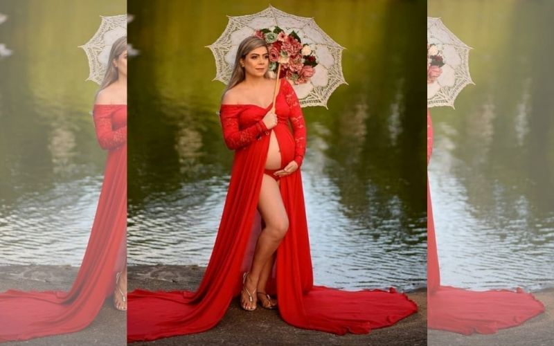 Karoliny descobriu a infecção pelo vírus durante o 7º mês da gestação e a princípio, não apresentava muitos sintomas (Foto: Acervo Pessoal)