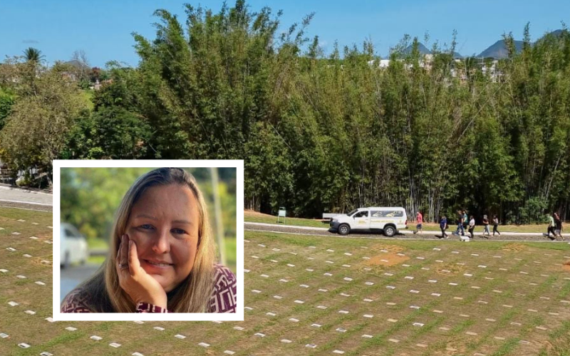 Homenagens na despedida da professora Patrícia Marques, que morreu de Covid (Foto: Roberta Bourguignon)