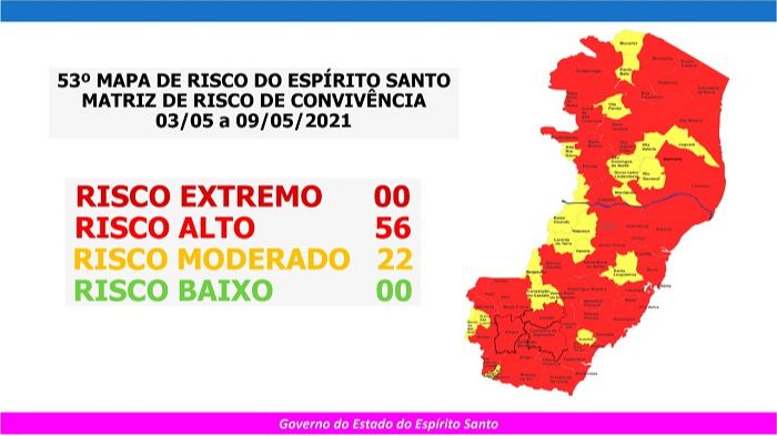 Novo mapa de risco (Foto: Divulgação / Governo do Estado)
