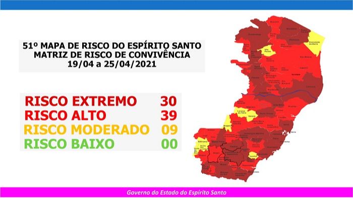 Novo mapa de risco (Foto: Divulgação/Governo do Estado)