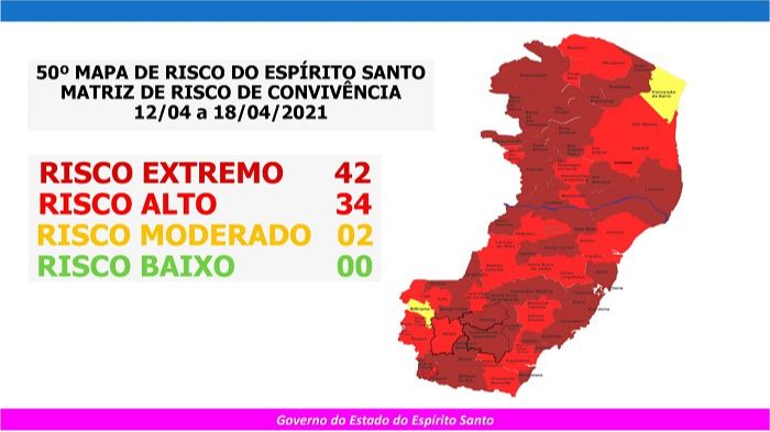 Novo mapa de risco (Foto: Divulgação Governo do Estado)