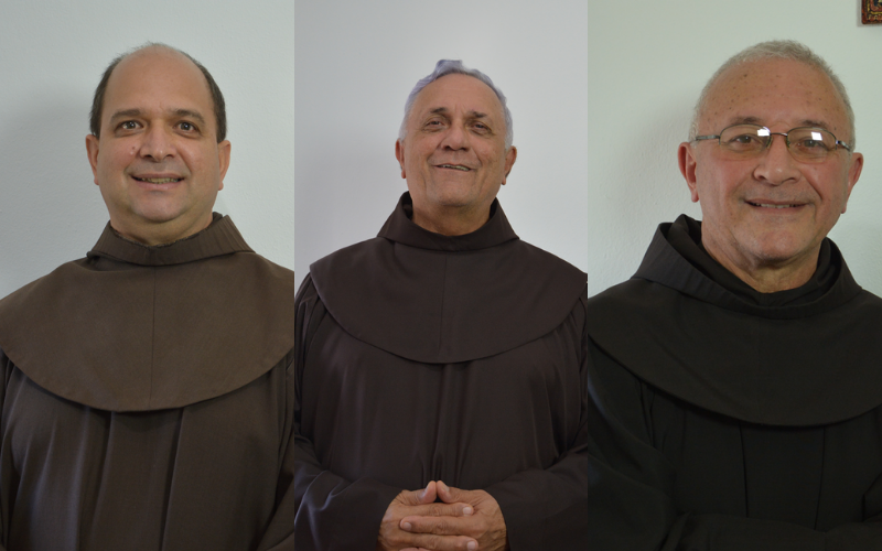 Freis Paulo Roberto Pereira, Luiz Flávio Adami Loureiro e Paulo César Ferreira da Silva (esq. para dir.) (Foto: Divulgação/Convento da Penha)