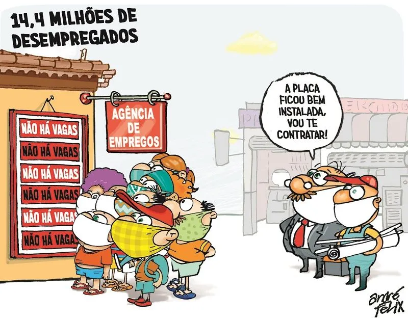 Imagem ilustrativa da imagem Charge do Dia: 14,4 milhões de desempregados