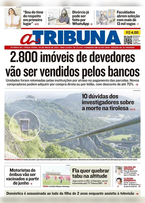 Imagem ilustrativa da imagem Clique aqui e veja os destaques do jornal A Tribuna desta terça