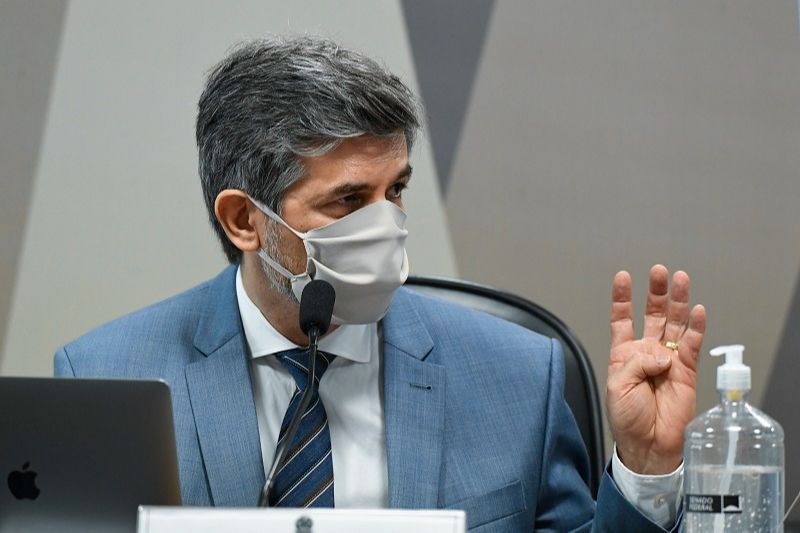 Ex-ministro da Saúde, Nelson Teich presta depoimento na CPI da Covid (Foto: Jefferson Rudy/Agência Senado)