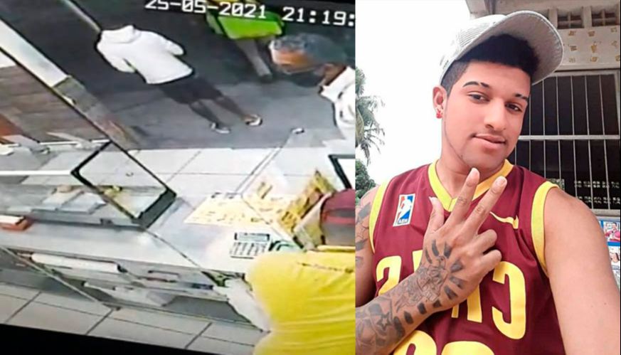 Gustavo Braz Raimundo, de 19 anos (no vídeo de casaco branco), morreu na hora (Foto: Reprodução / Acervo Pessoal)
