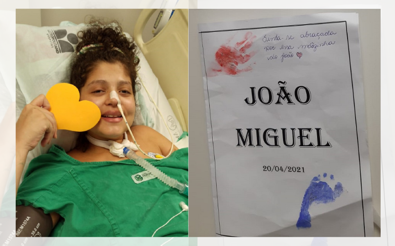 Larissa Maestri passou 48 dias na UTI e bilhete com a marca do pezinho e da mãozinha do bebê deram força (Foto: Acervo pessoal)