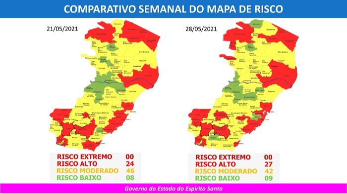 Comparação dos mapas (Foto: Divulgação governo do Estado)