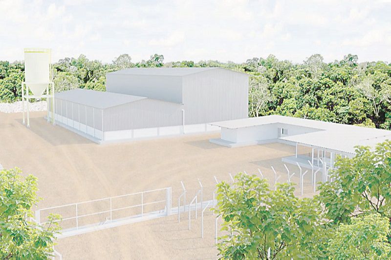 Projeção da fábrica de barita da IBC Brasil, em Kennedy: produção de material para a indústria de petróleo (Foto: Divulgação/IBC Brasil)