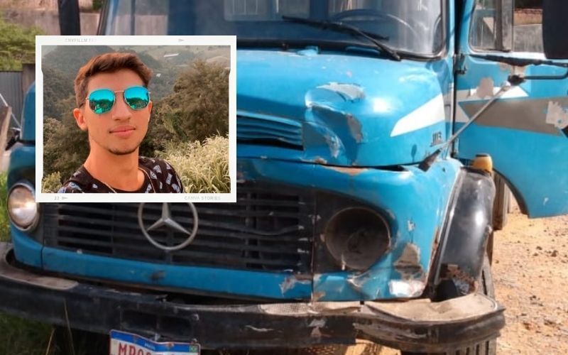 O acidente causou a morte do o caminhoneiro Juliano Dias, de 20 anos, que ficou famoso no Youtube com o Canal do Japa (Foto: Reprodução)