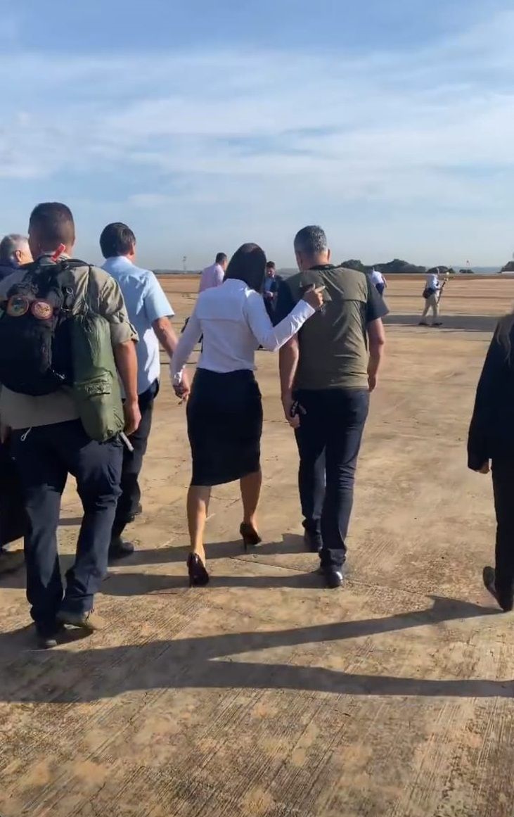 A primeira-dama, Michelle Bolsonaro, veio para o Espírito Santo (Foto: Reprodução de vídeo)
