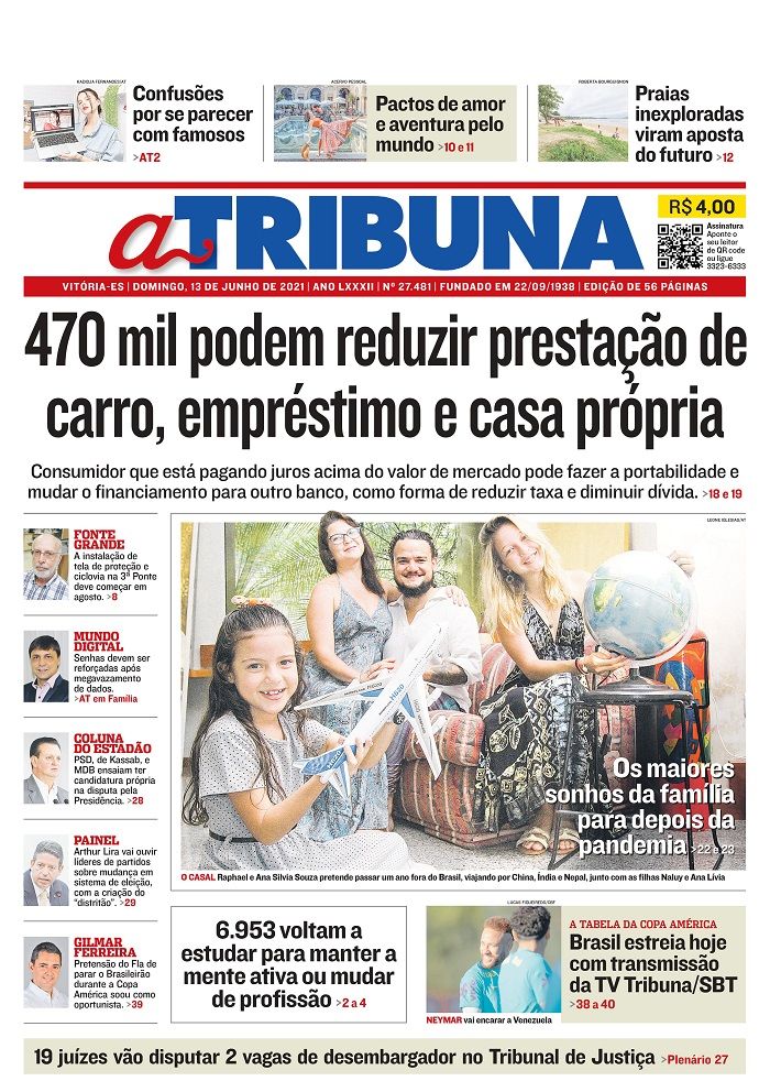 Capa (Foto: Reprodução jornal A Tribuna)