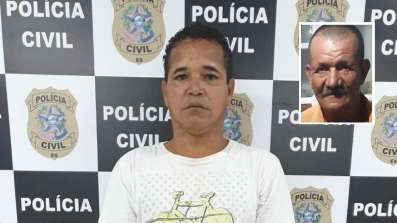 Jocimar Delfino da Victoria, 38 anos, cometeu o crime porque Domingos Lima de Jesus, de 60 anos, (em destaque) se negou a dar dinheiro para ele comprar bebida alcoólica 15 dias antes do crime (Foto: Reprodução)