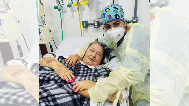 Internada em UTI, idosa ganha dia de beleza de enfermeira (Foto: Divulgação)