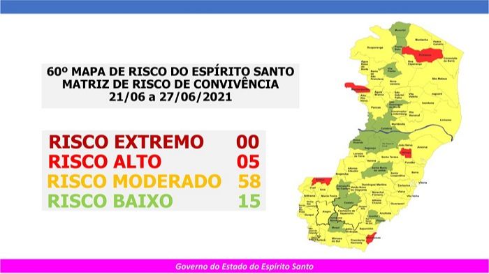 Novo mapa de risco (Foto: Divulgação Governo do Estado )