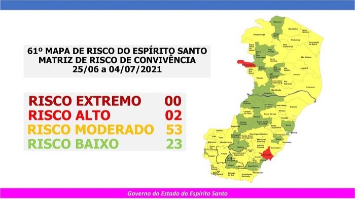 Novo mapa de risco (Foto: Divulgação Governo do Estado )