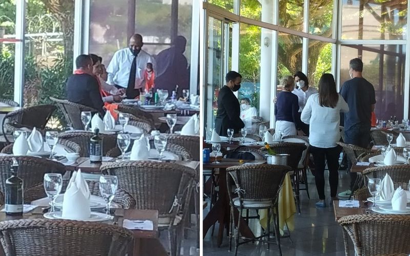 A primeira-dama almoçou em um restaurante na Praça do Papa (Foto: Reprodução)
