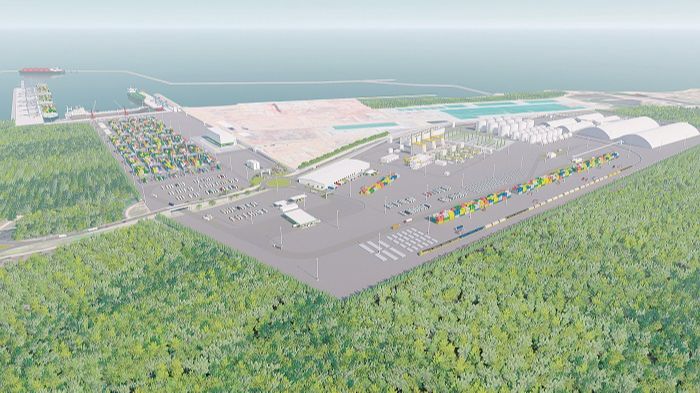 Projeção do porto da Imetame em Aracruz, que vai permitir ao Estado receber navios maiores com mercadorias (Foto: Imetame)