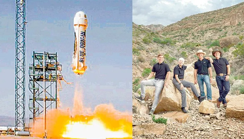 Imagem ilustrativa da imagem Jeff Bezos é o segundo bilionário no espaço em nave própria