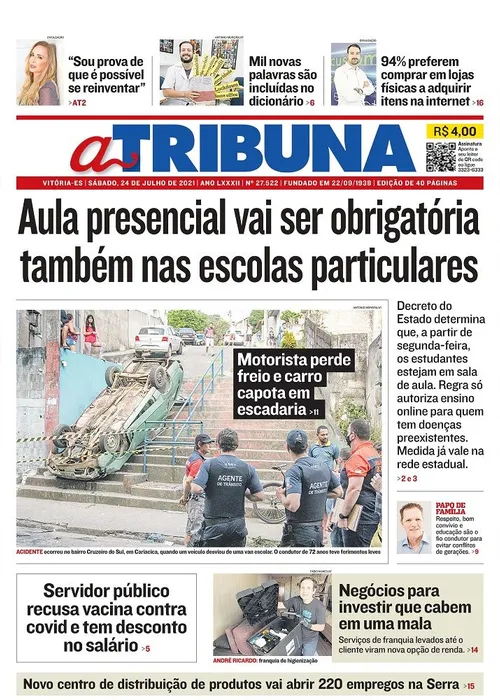 Imagem ilustrativa da imagem Confira os destaques do jornal A Tribuna deste sábado